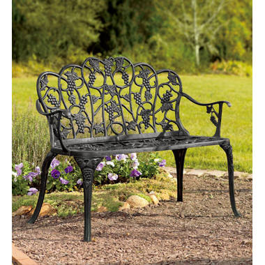 Cast aluminum best sale patio bench